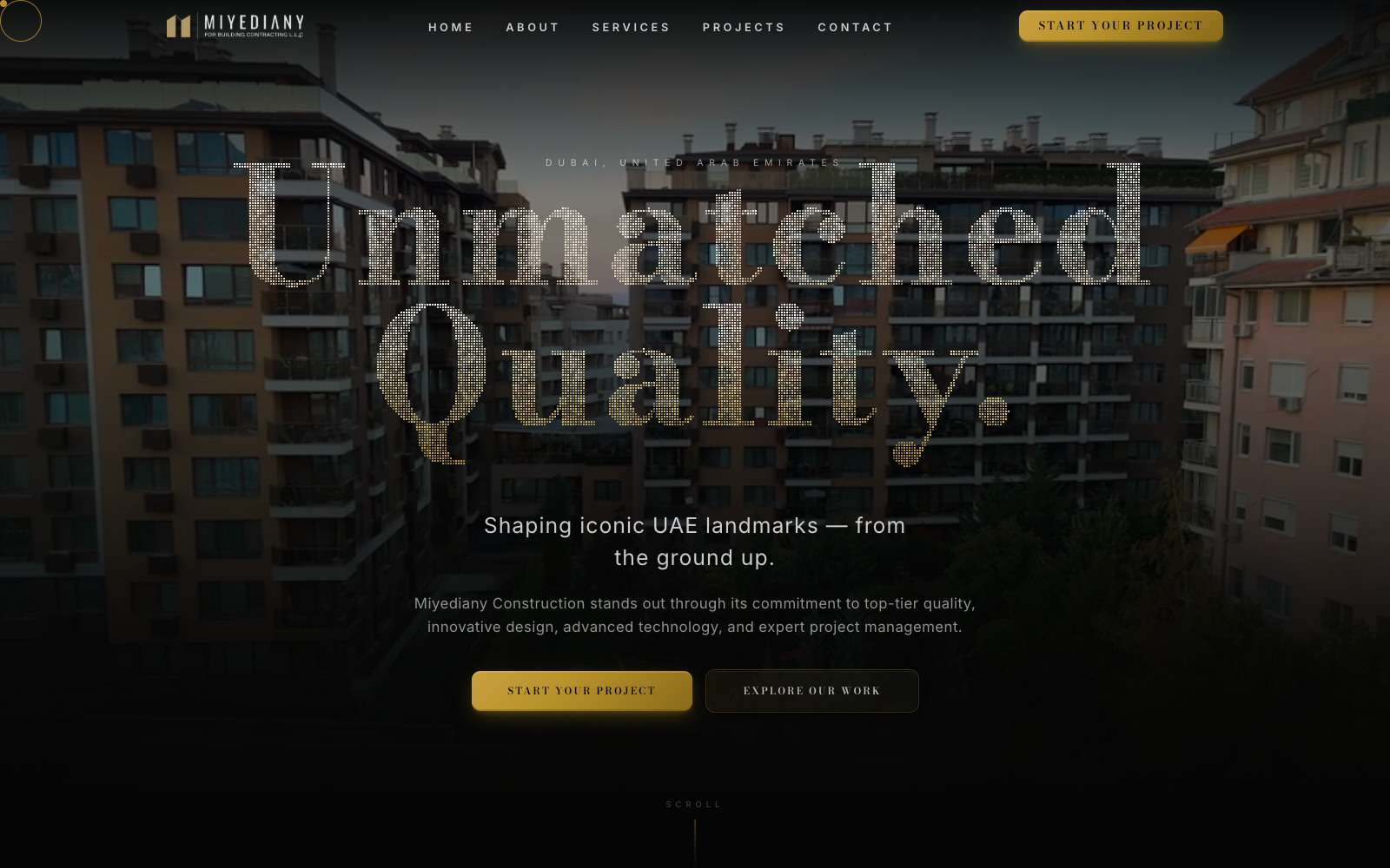 Miyediany Building Contracting LLC · Dubai AI website preview