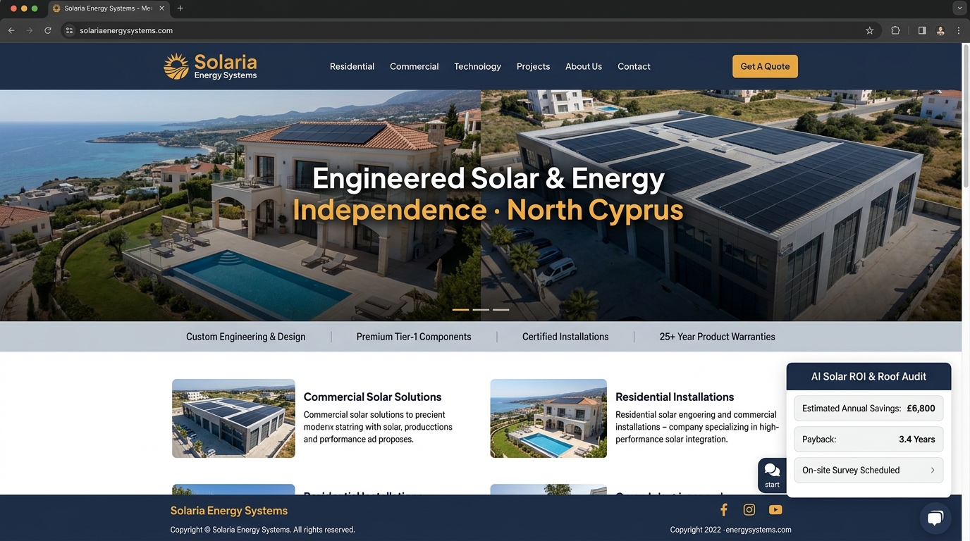 Solaria Energy Systems AI website preview