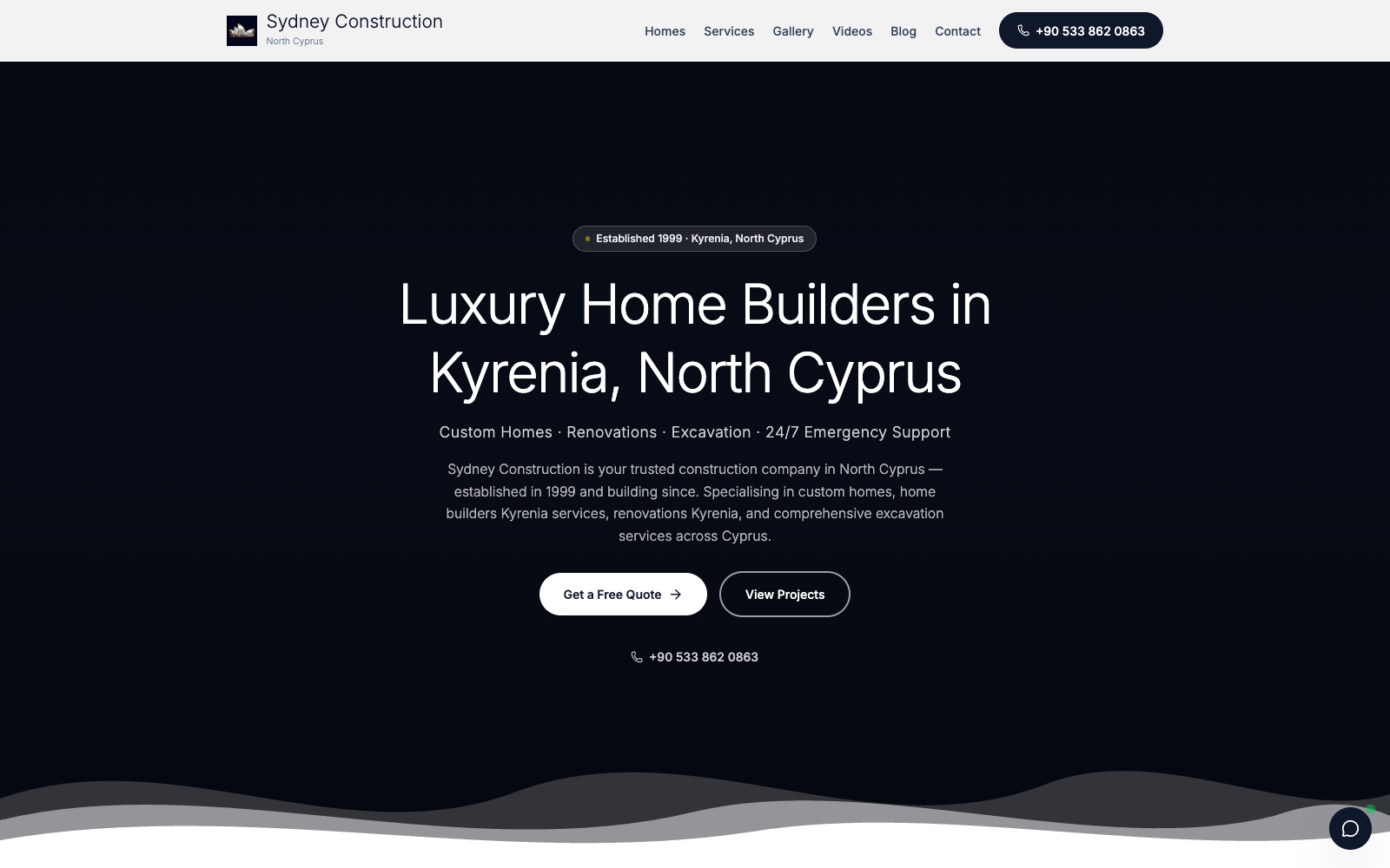 Sydney Construction · Kyrenia, North Cyprus AI website preview