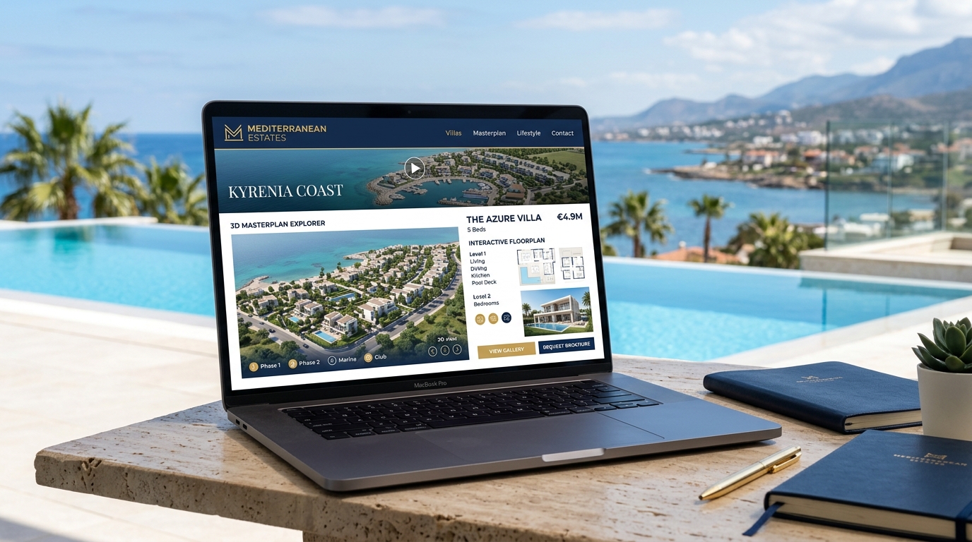 Luxury Villa Developers & Masterplan Estates website design mockup